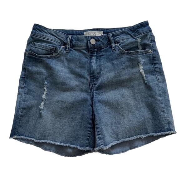 Jessica Simpson Denim Shorts Distressed Raw Hem Denim Jean Shorts Size 28 - Picture 1 of 11